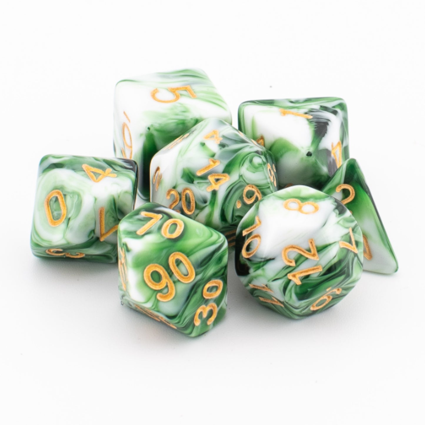 Forest Sprout | Acrylic Dice Set | Soft Edge | 7 Piece Set