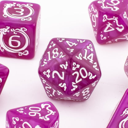 Purple Enigma | Soft Edge Dice | Acrylic | 7 Piece Set