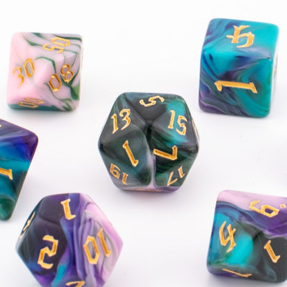Cosmic Twilight | Acrylic Dice | Soft Edge | 7 Piece