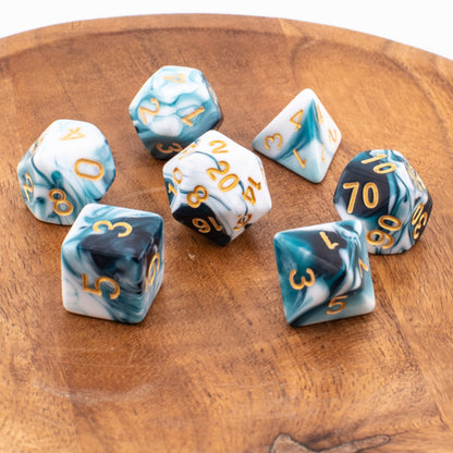 Whispering Depths | Soft Edge Acrylic Dice Set | 7 Piece Set