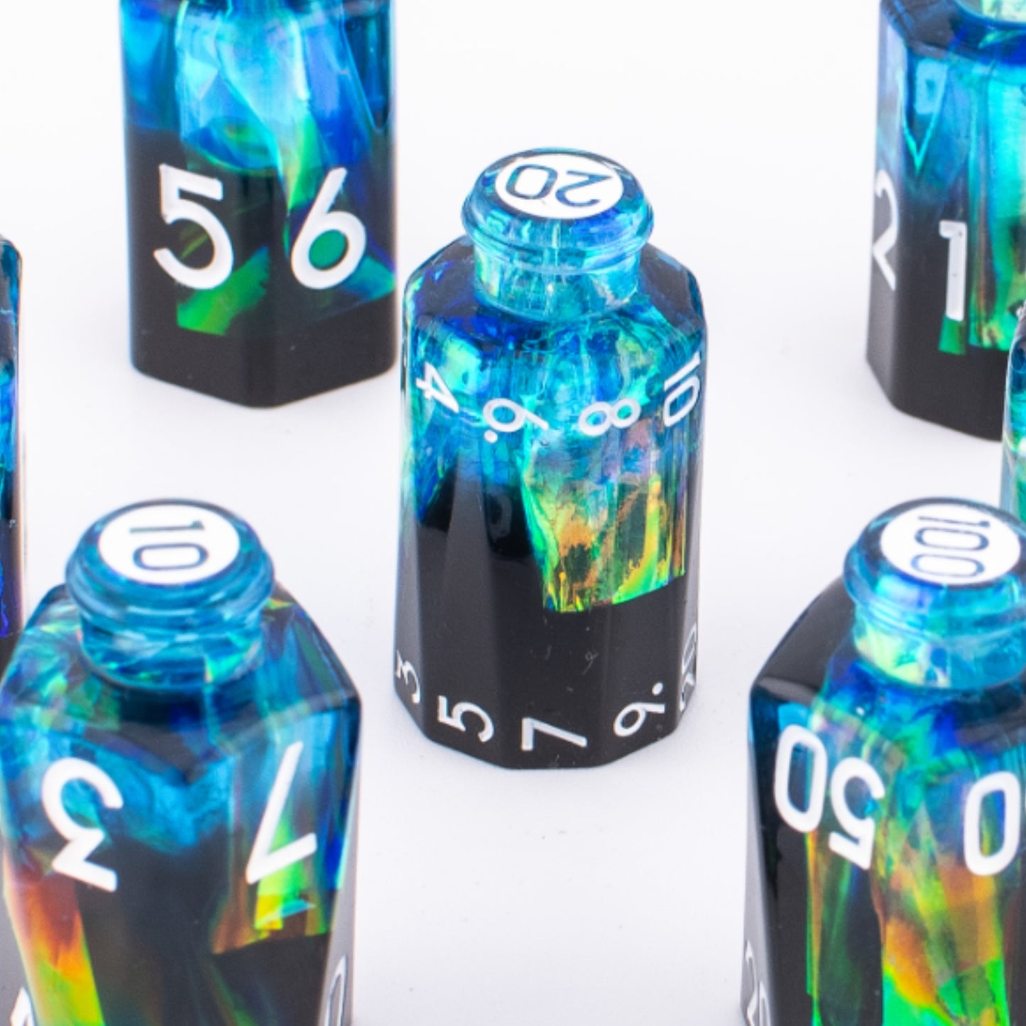 Abyssal Alchemist | Potion Bottle Resin Dice Set | Sharp Edge | 7 Piece Set