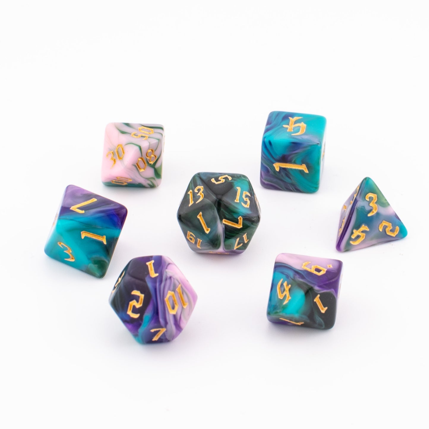 Cosmic Twilight | Acrylic Dice | Soft Edge | 7 Piece