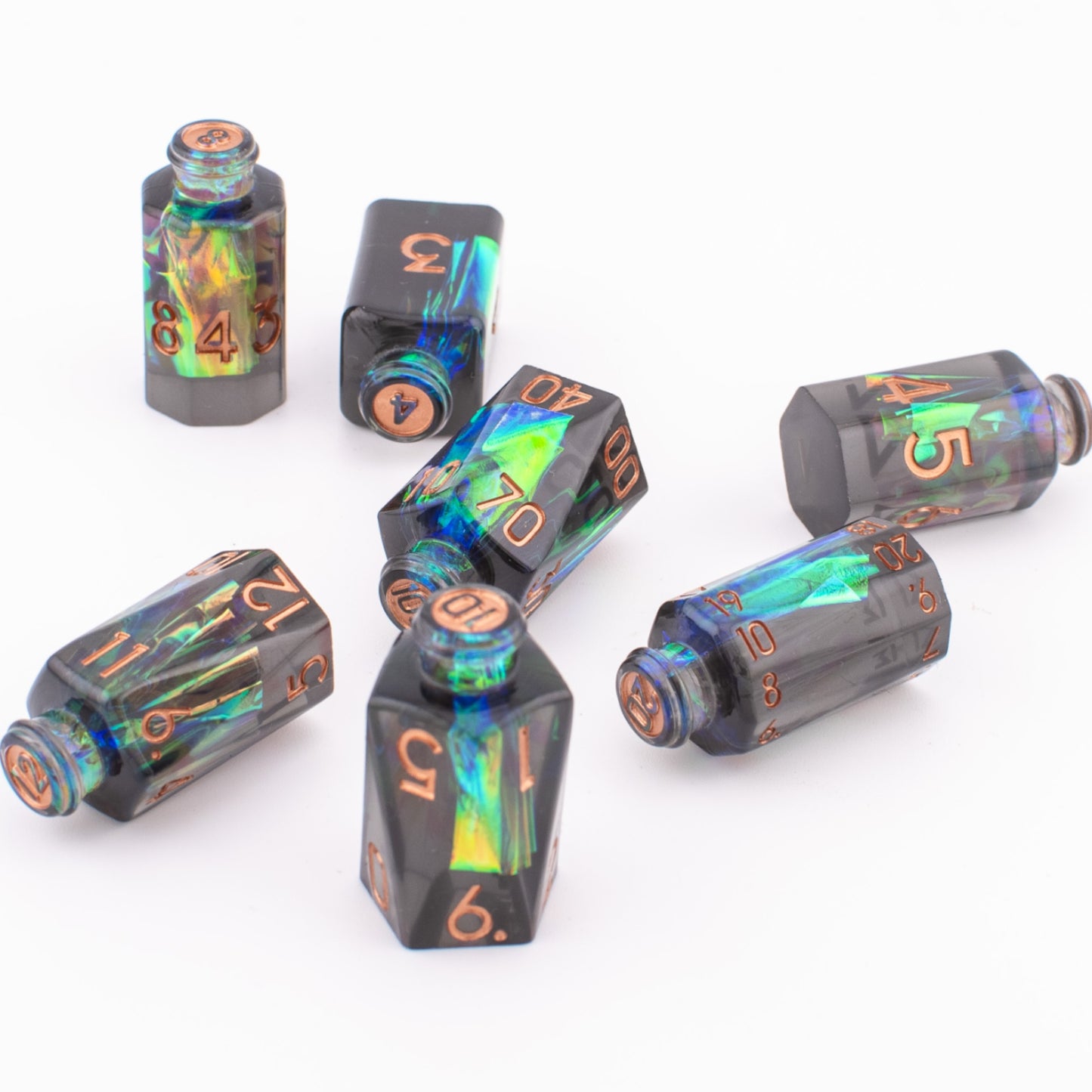 Gravebound Elixir | Potion Bottle Resin Dice Set | Sharp Edge | 7 Piece Set