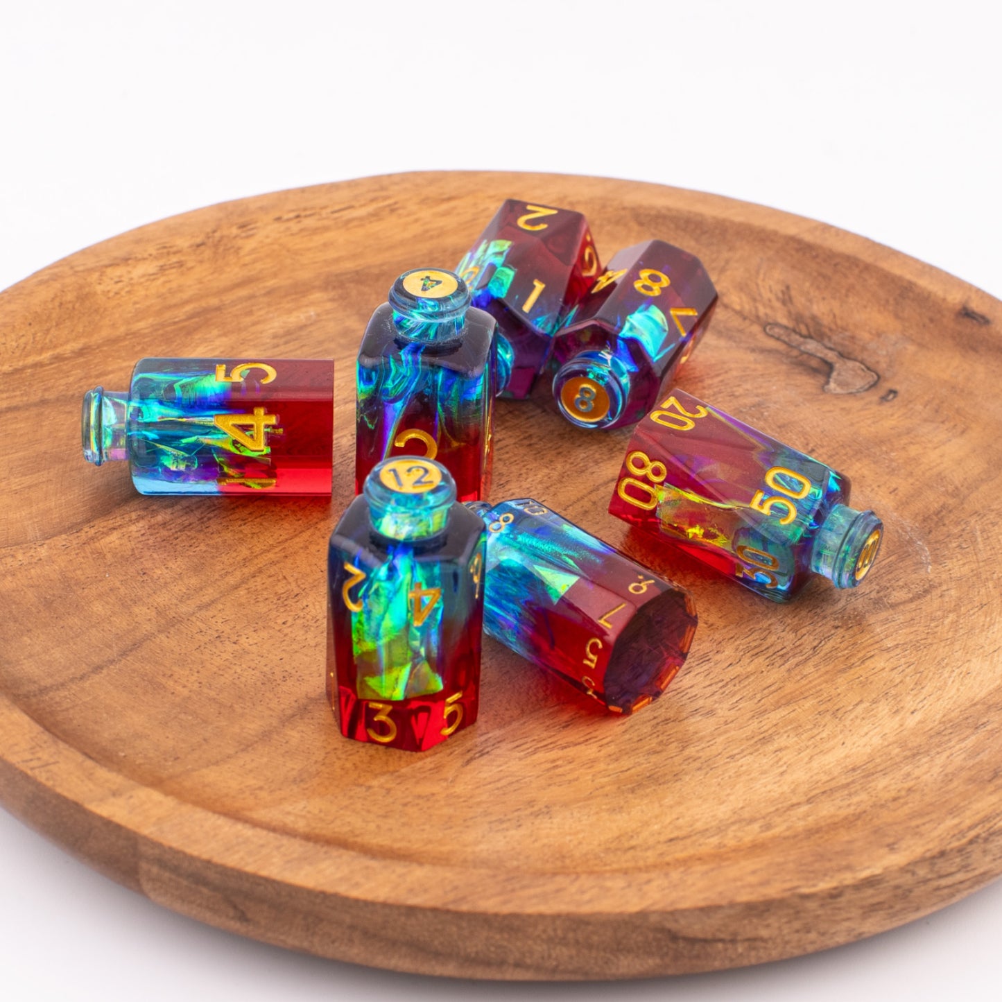 Sorcerer's Elixir | Potion Bottle Resin Dice | Sharp Edge | 7 Piece Set