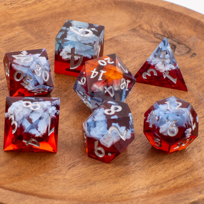 Ember Cloud | Sharp Edge Dice | Resin | 7 Piece Set