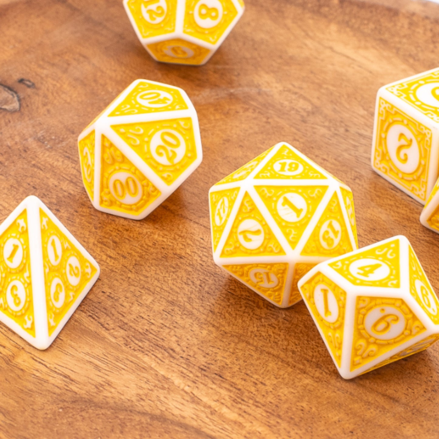 Ivory Horizon | Soft Edge Acrylic Dice | 7 Piece Set