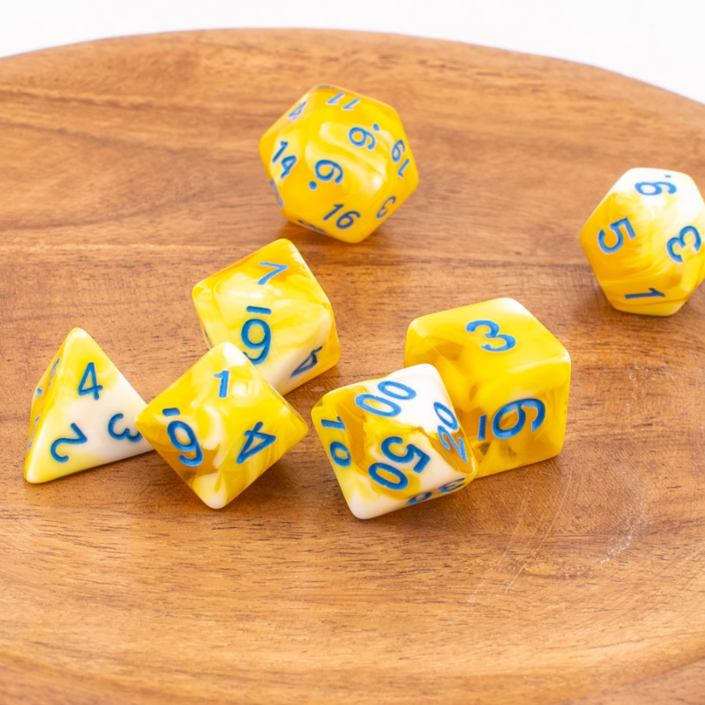 Celestial Dawn | Soft Edge Acrylic Dice | 7 Piece Set