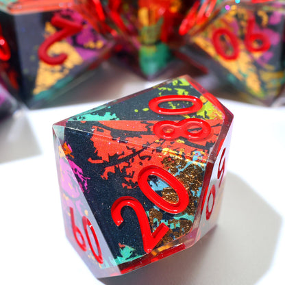 Voltaic Bloom | Art Core Dice | 7 Piece Set