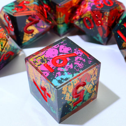 Voltaic Bloom | Art Core Dice | 7 Piece Set