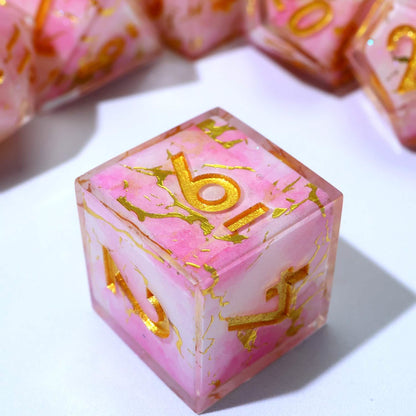 Seraphic Bloom | Sharp Edge Dice | Resin | 7 Piece Set