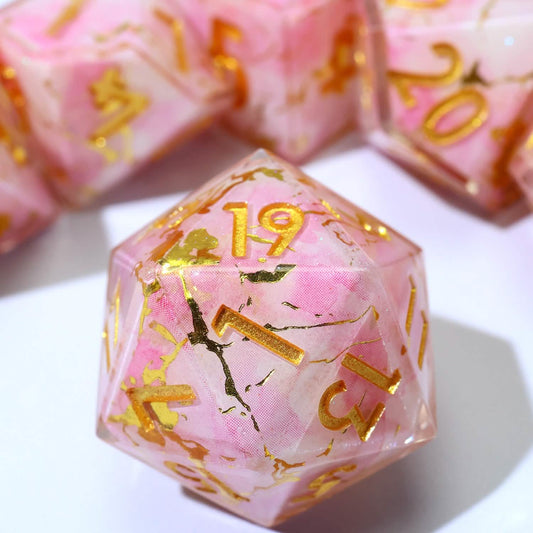 Seraphic Bloom | Sharp Edge Dice | Resin | 7 Piece Set
