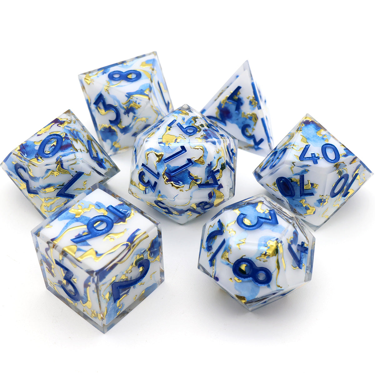 Devine Marble | Art Core Dice | 7 Piece Set