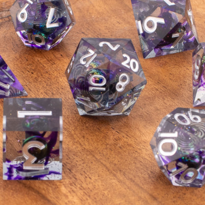Celestial Orbit | Sharp Edge Dice | Resin | 7 Piece Set