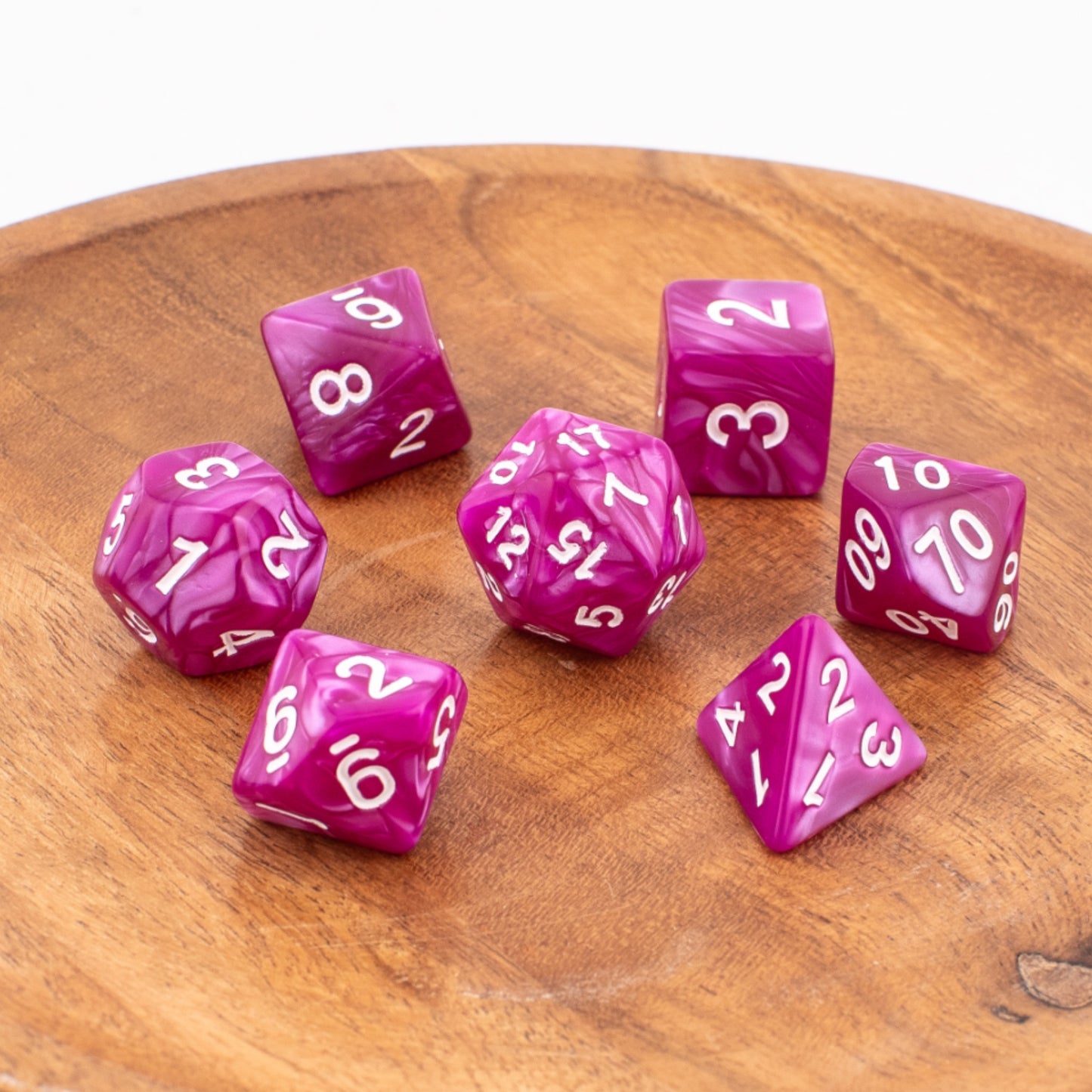 Whispering Wisteria | Tabletop RPG Dice | Acrylic | 7 Piece Set