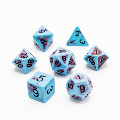Faded Glory Teal | Acrylic Dice | 7 Piece Set