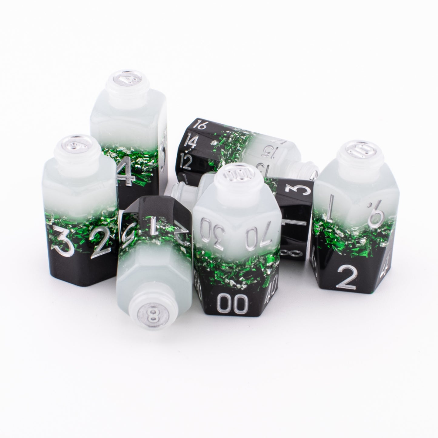 Sylvan Brew | Potion Bottle Resin Dice Set | Sharp Edge | 7 Piece Set