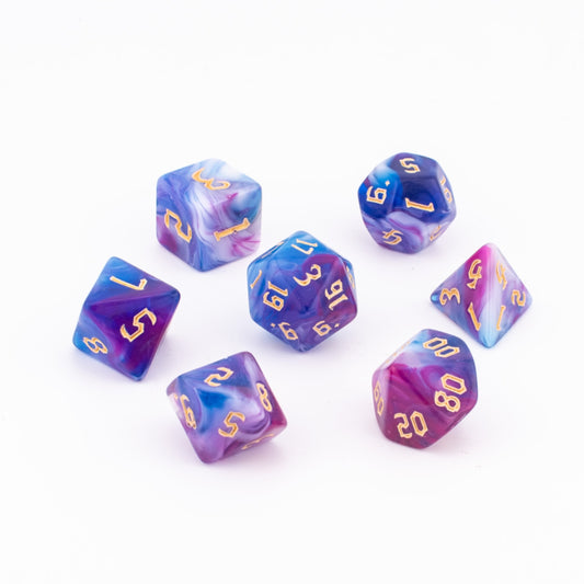 Galaxy Mystic | Acrylic RPG Dice | 7 Piece Set
