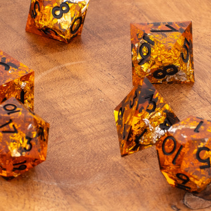 Molten Ember | Sharp Edge Resin Dice | 7 Piece Set