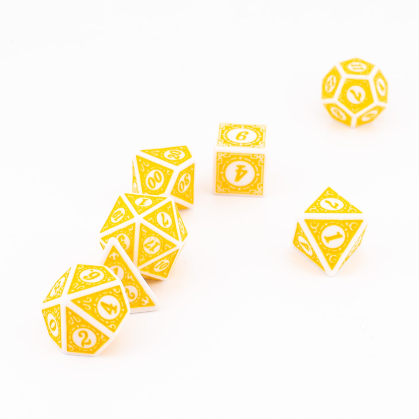 Ivory Horizon | Soft Edge Acrylic Dice | 7 Piece Set