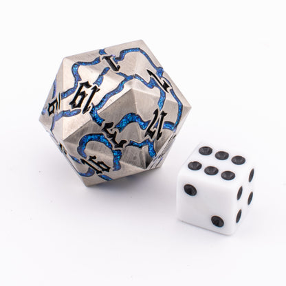 Frostmourne Steel | Heavy Metal D20 | Solid Metal | Single D20