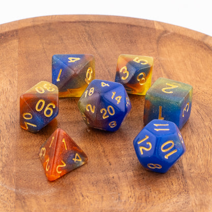 Starlight Cascade | Soft Edge Acrylic Dice Set | 7 Piece Set