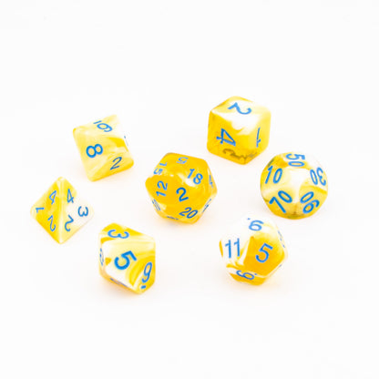 Celestial Dawn | Soft Edge Acrylic Dice | 7 Piece Set