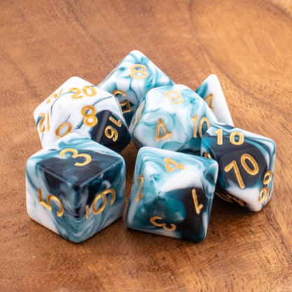 Whispering Depths | Soft Edge Acrylic Dice Set | 7 Piece Set