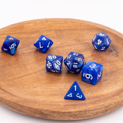 Azure Depths | Soft Edge Acrylic Dice | 7 Piece Set