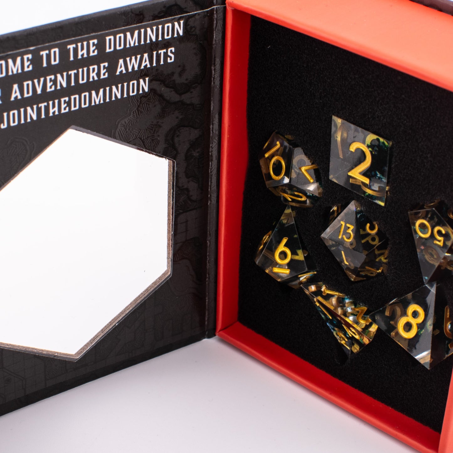 Forest Moss | Sharp Edge Dice | Resin | 7 Piece Set