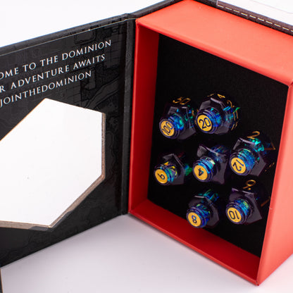 Aether Infusion | Potion Bottle Resin Dice | Sharp Edge Dice | 7 Piece Set
