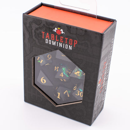 Stellar Midnight | Sharp Edge Resin Dice | 7 Piece Set