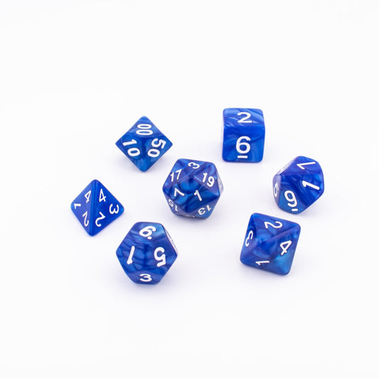 Azure Depths | Soft Edge Acrylic Dice | 7 Piece Set