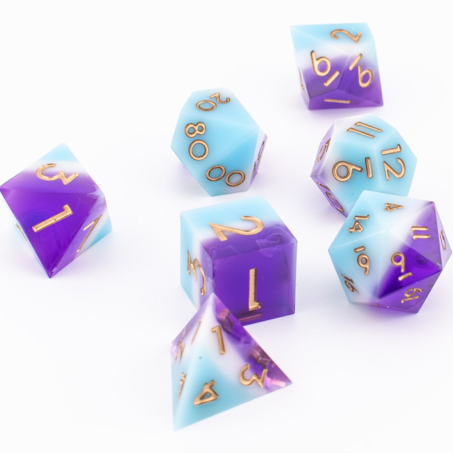 Mystic Pride | Sharp Edge Resin Dice | 7 Piece Set