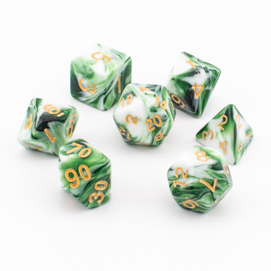Forest Sprout | Acrylic Dice Set | Soft Edge | 7 Piece Set