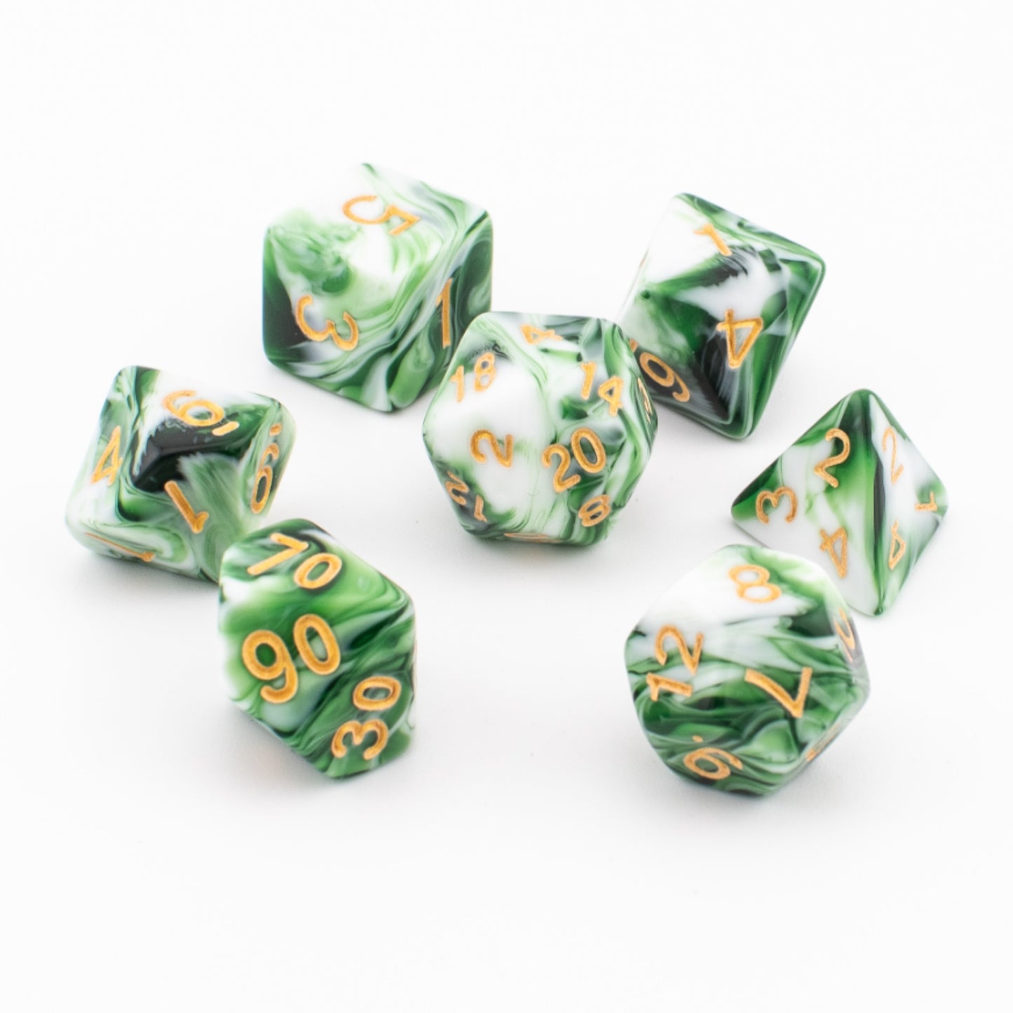 Forest Sprout | Acrylic Dice Set | Soft Edge | 7 Piece Set