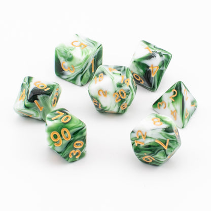 Forest Sprout | Acrylic Dice Set | Soft Edge | 7 Piece Set