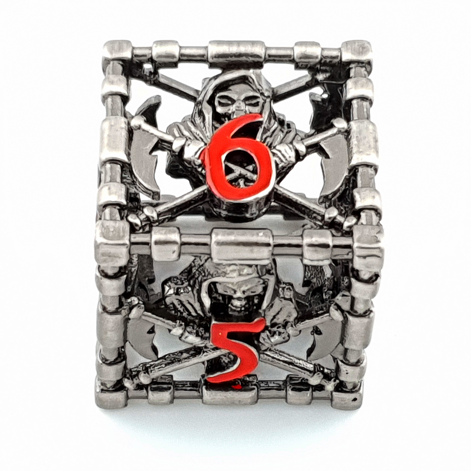 Death's Whisper | Hollow Metal Dice | 7 Piece Set