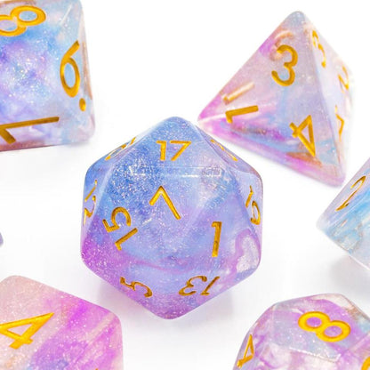 Lavender Lore | Soft Edge Dice | Acrylic | 7 Piece Set