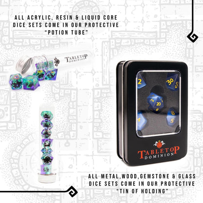 Lavender Lore | Soft Edge Dice | Acrylic | 7 Piece Set