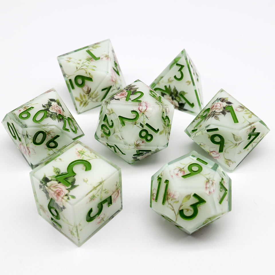 Floral Notes | Art Core Dice| 7 Piece Set