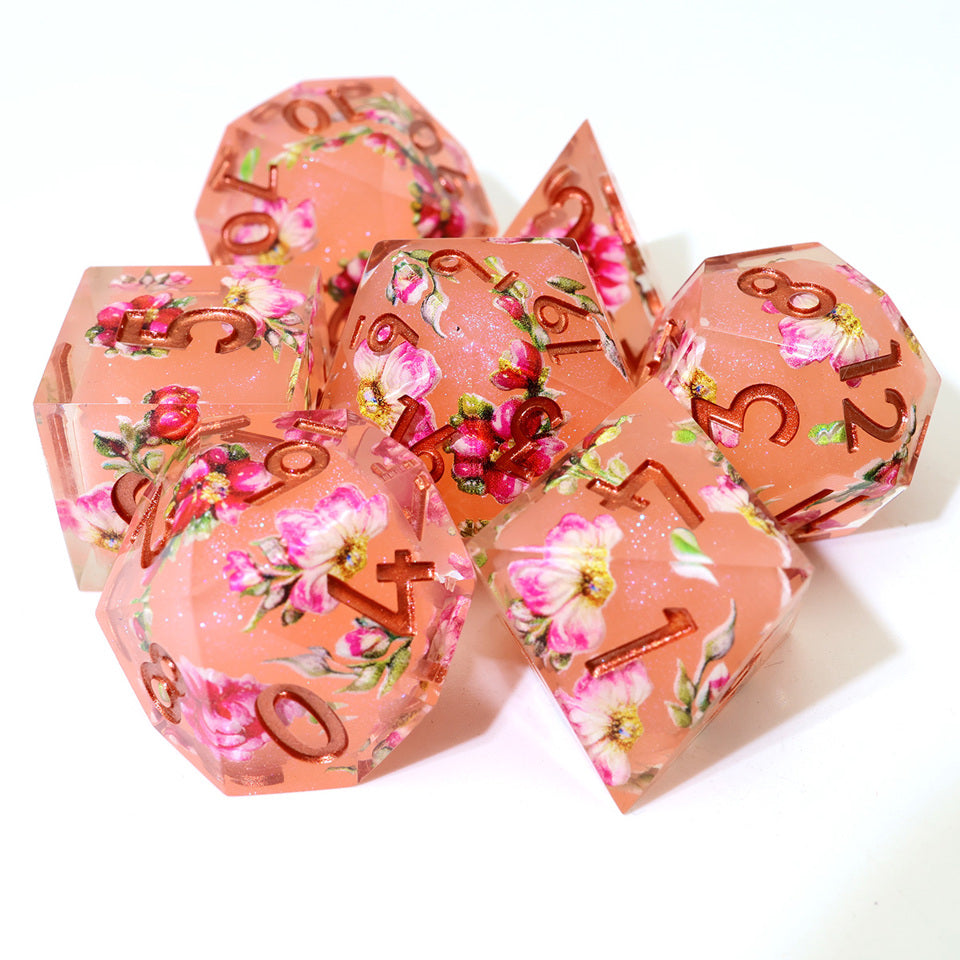 Peach Tea | Art Core Dice| 7 Piece Set
